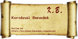 Koroknai Benedek névjegykártya