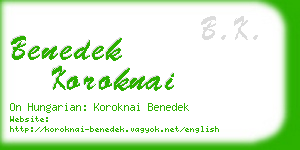 benedek koroknai business card